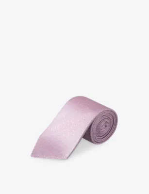 ETON Geometric-Pattern Silk Tie - LIGHT PURPLE detail 2