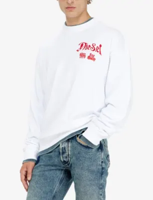 DIESEL Flocked Graphic-Print Cotton Jumper detail 3