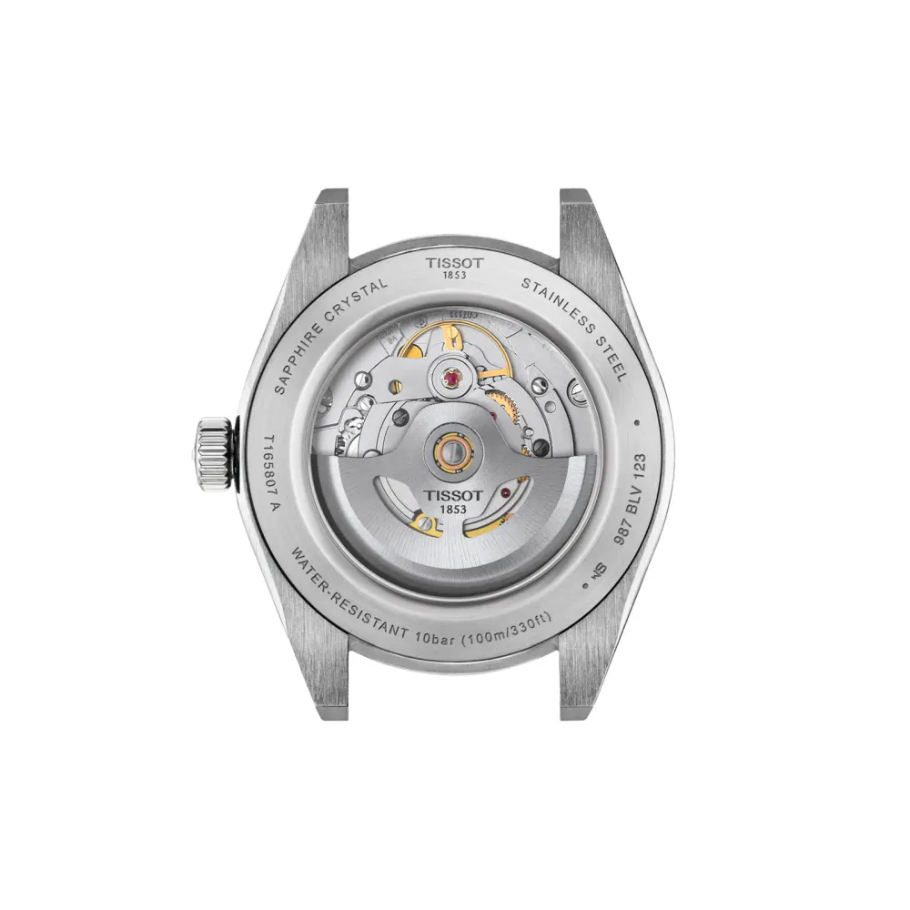 Tissot Gentleman Automatic 38mm Mens Watch Silver detail 3