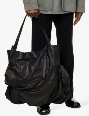 YOHJI YAMAMOTO Unevenness Leather Tote Bag detail 2