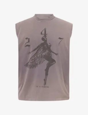 247 BY REPRESENT 247 Fallen Angel Graphic-Print Cotton-Jersey Tank Top