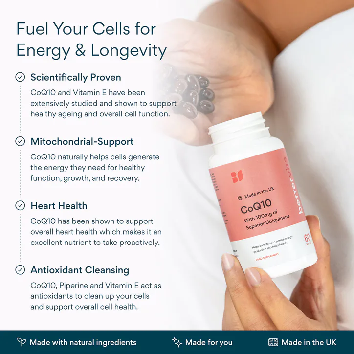 Bettervits COQ 10 with Superior Ubiquinone 60 Softgels, additional product view 2
