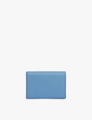 SMYTHSON Panama Branded Leather Card Case - NILE BLUE detail 2