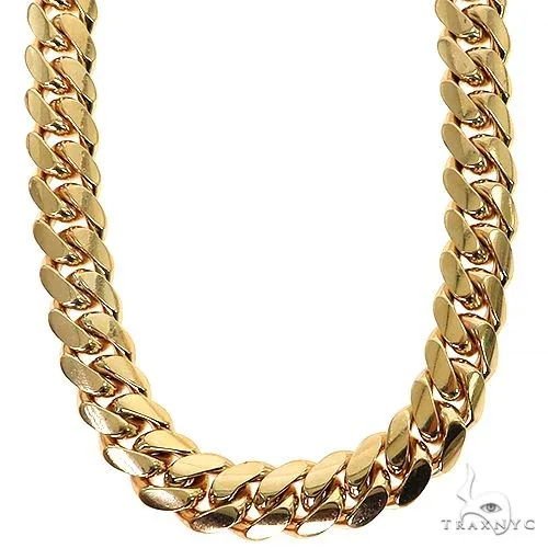 JALGAS - MIAMI CUBAN LINK Miami Cuban Chain 14k Yellow Gold 18 Inches 15mm 46091 in Yellow / 18 Inches – Chain
