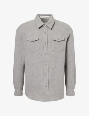 GODS TRUE CASHMERE Gemstone-Embellished Cashmere Shirt in GREY – Mens | Shirts | Casual Shirts | Long-sleeved
