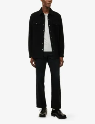 GODS TRUE CASHMERE Gemstone-Embellished Cashmere Shirt in BLACK, additional product view 2