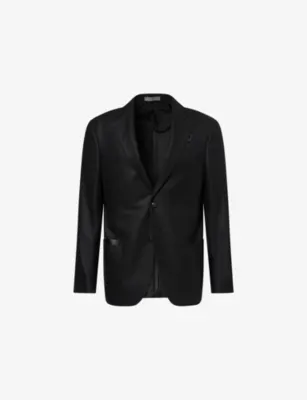 CORNELIANI Leather-Tab Single-Breasted Wool and Cashmere-Blend Jacket