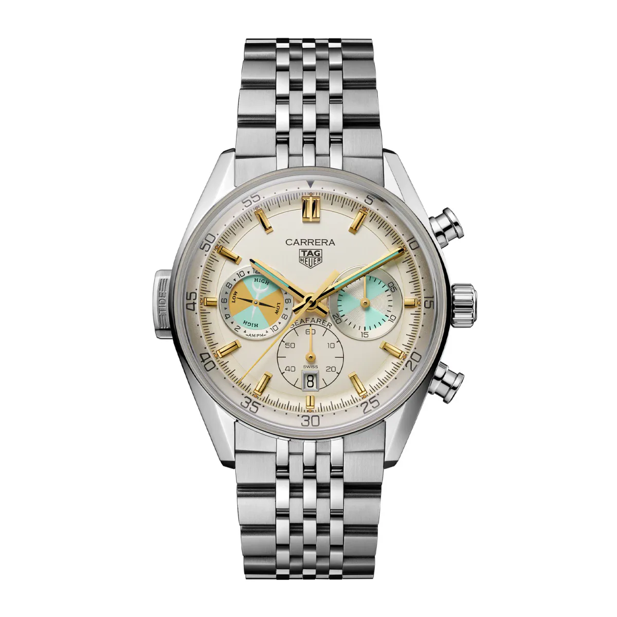 TAG Heuer Carrera Chronograph Seafarer 42mm Mens Watch Beige