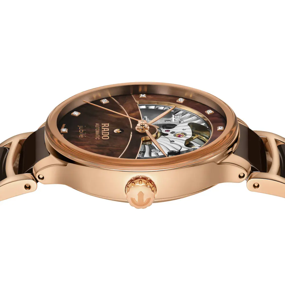 Rado Centrix Automatic Diamonds Open Heart 35mm in Brown, additional product view 3
