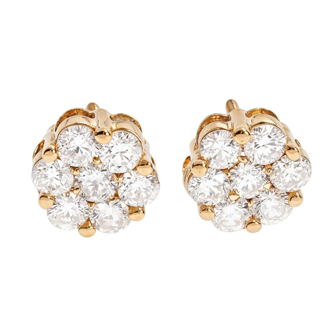 RINA - For Him FACTORY 18K Yellow Gold VS Floweret Studs 65015 in Rose Gold – Earrings