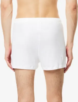 HANRO Sea Island Cotton Boxer Trunks in WHITE, additional product view 3