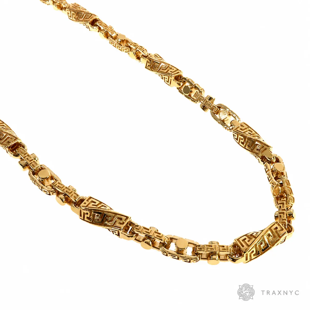 JALGAS - ASTOURIAN 22K Yellow Gold Solid Greek Key Links Chain 28 Inches 7.5mm 67154 in Yellow – Chain