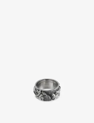 CLOCKS AND COLOURS Koi Fish 925 Sterling Silver Ring - M