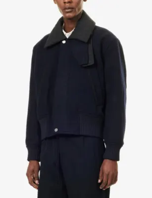 CRAIG GREEN Flight Relaxed-Fit Wool Jacket in NAVY, additional product view 3