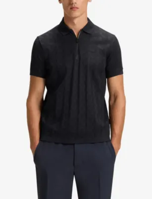 BOSS Brand-Embossed Short-Sleeved Cotton Polo Shirt detail 3