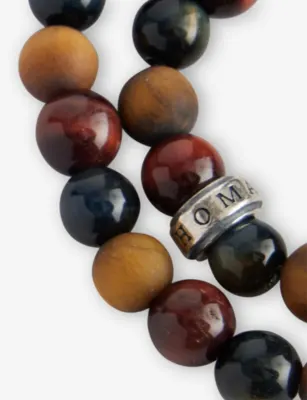 THOMAS SABO Talisman Sterling-Silver And Tiger-Eye Beaded Bracelet - 21cm detail 3