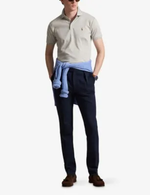 POLO RALPH LAUREN Brand-Embroidered Short-Sleeved Cotton Polo Shirt detail 2