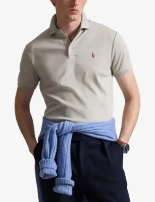 POLO RALPH LAUREN Brand-Embroidered Short-Sleeved Cotton Polo Shirt detail 3