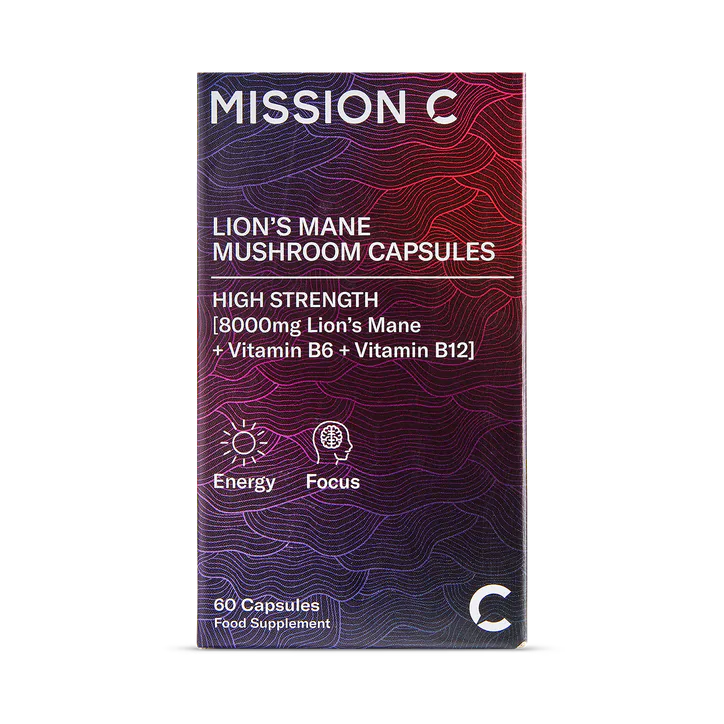 MISSION C Lion’s Mane Capsules 8000mg with Vitamin B6 & B12 60 Vegan Capsules detail 2