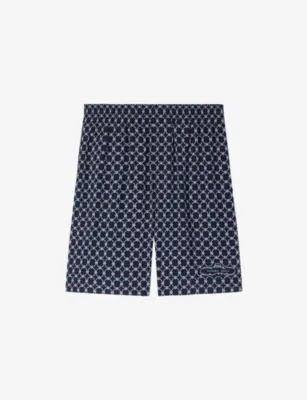 SANDRO Graphic-Print Elasticated-Waist Woven Shorts