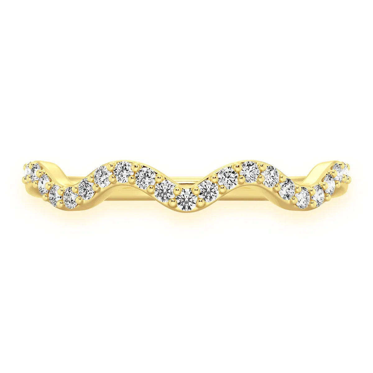 For Him Wavy Diamond Ring in Yellow Gold / Natural Diamond – Ring