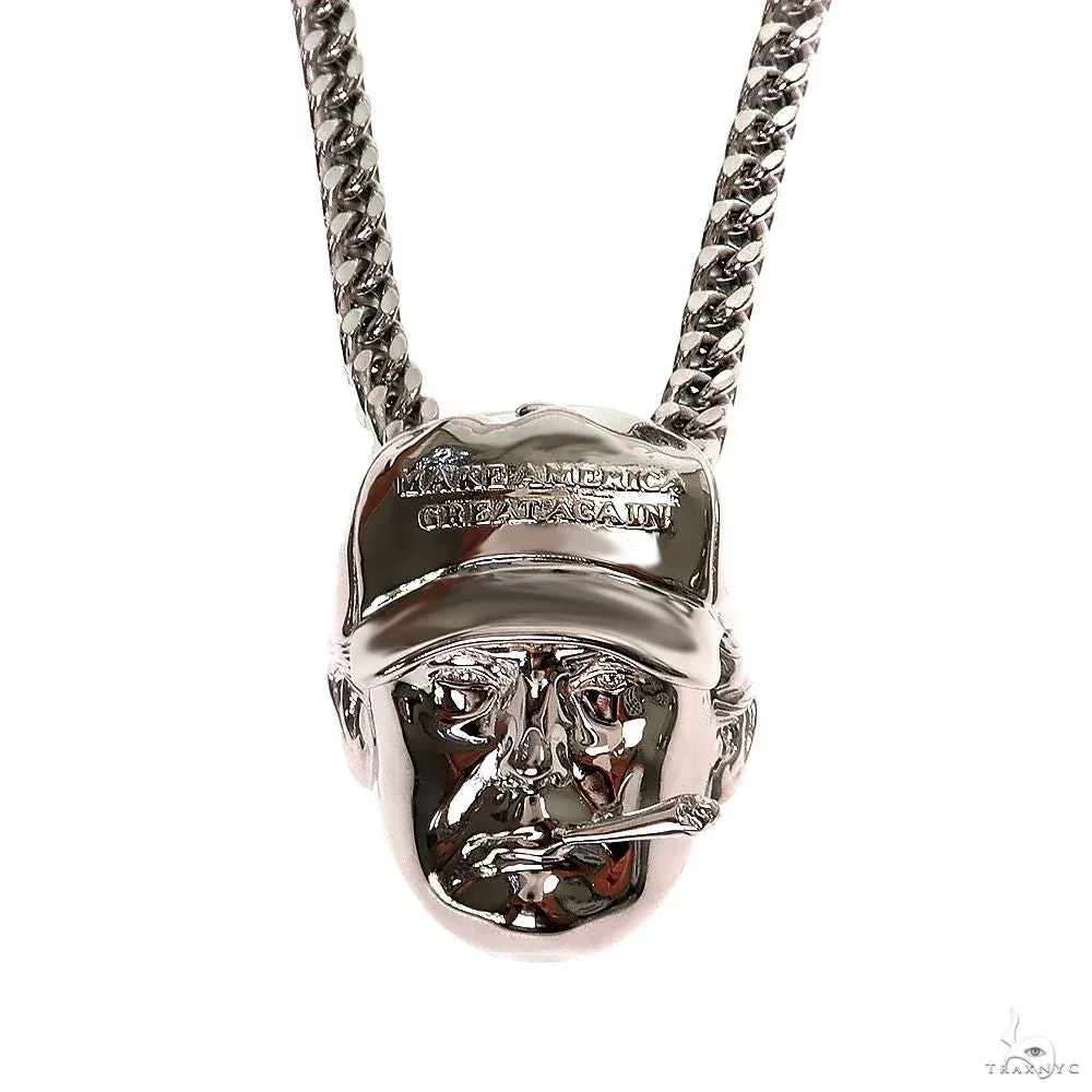 MARYAM - For Him SILVER Mini Donald Trump Pendant with Franco Chain Set .925 Silver 70001 in 20 Inches – Pendant Set