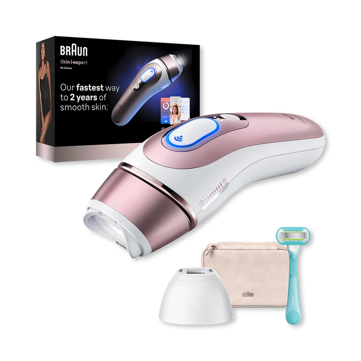 BRAUN Smart IPL Skin i·expert, At Home Hair Removal, With Free App, 2 Smart Heads, PL7211