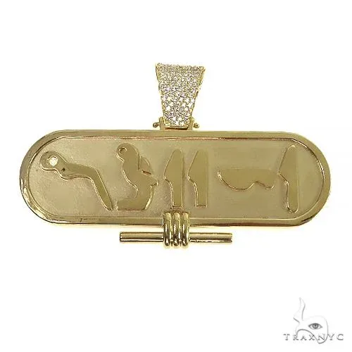 RINA - For Him FACTORY 14K Gold Cartouche Hieroglyphics Pendant 66456 in Rose Gold – Pendant