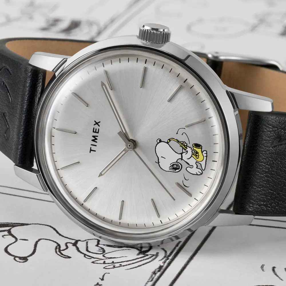 Timex x Peanuts Marlin Automatic Saxophonist 40mm Mens Watch Silver in Silver, additional product view 2