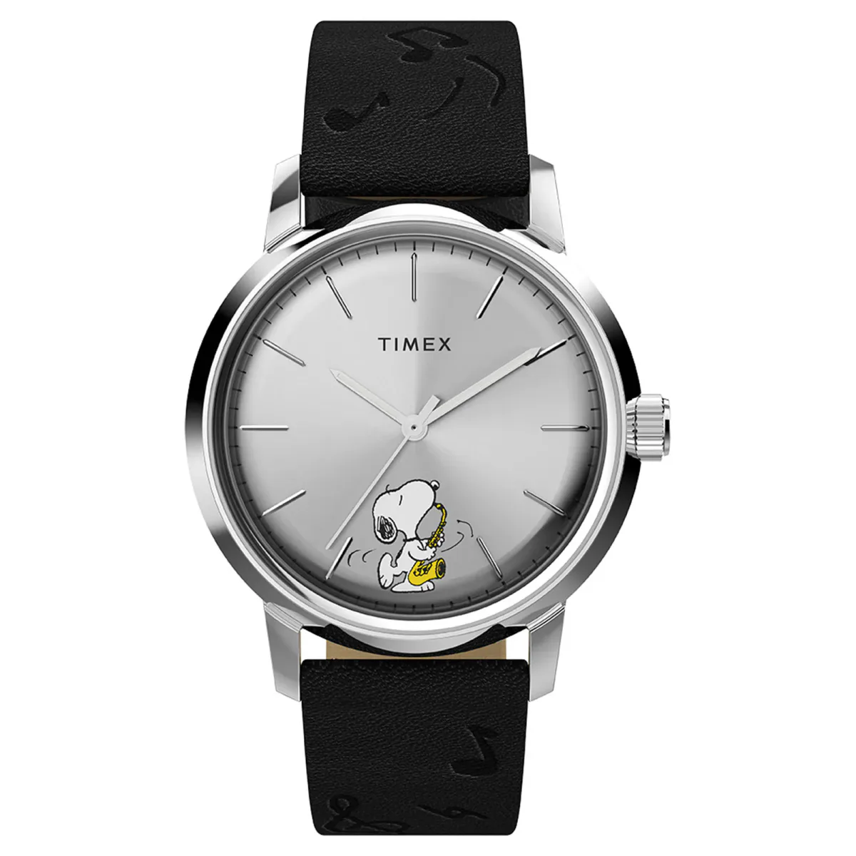 Timex x Peanuts Marlin Automatic Saxophonist 40mm Mens Watch Silver