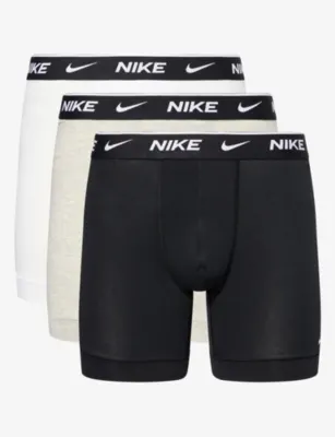 NIKE Branded-Waistband Set of Three Stretch-Cotton Boxers