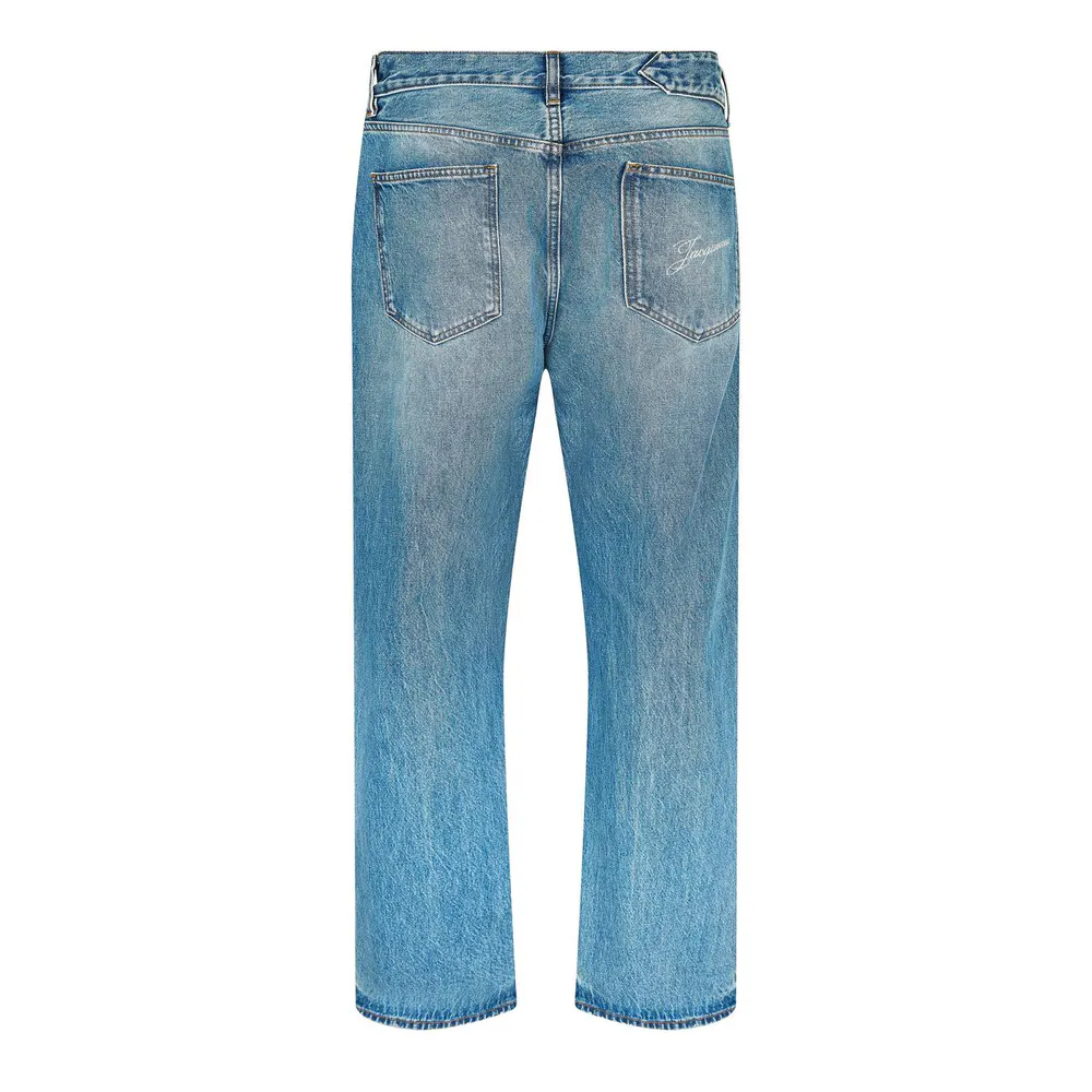 Jacquemus Men's Jacquard Script Straight Leg Jeans detail 2