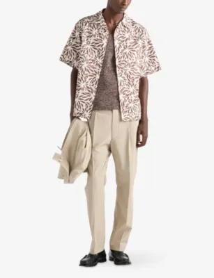 PRADA Slim-Fit Mid-Rise Cotton Trousers detail 2