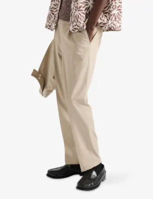 PRADA Slim-Fit Mid-Rise Cotton Trousers detail 3