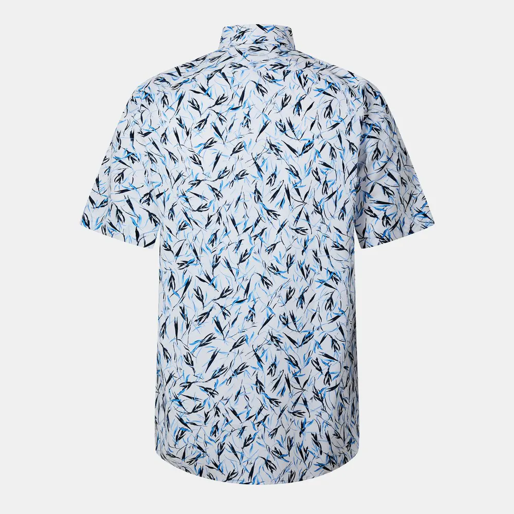 Boss Men's H-JOE Kent Patterned Short Sleeve Tailored Fit Shirt detail 2
