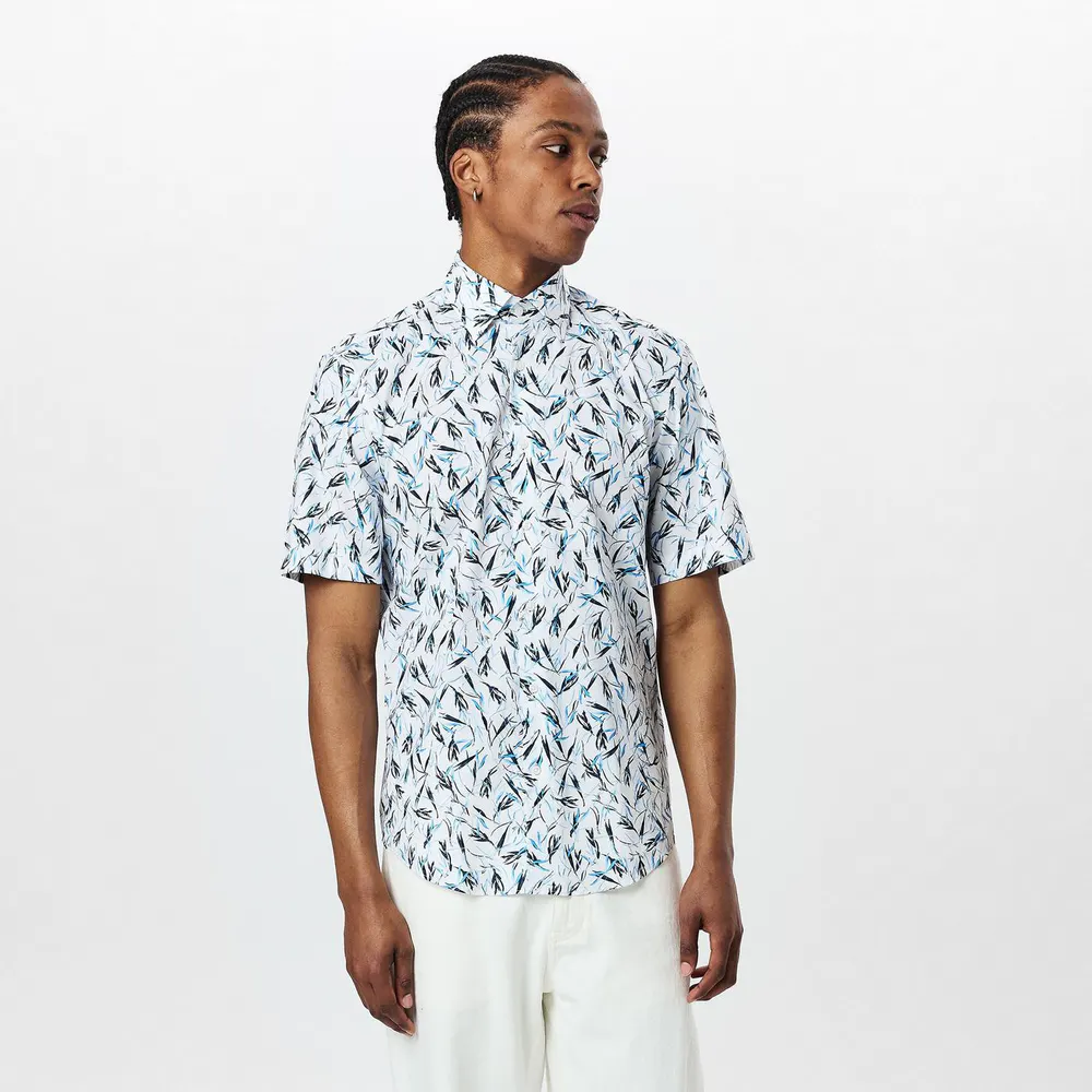 Boss Men's H-JOE Kent Patterned Short Sleeve Tailored Fit Shirt detail 3