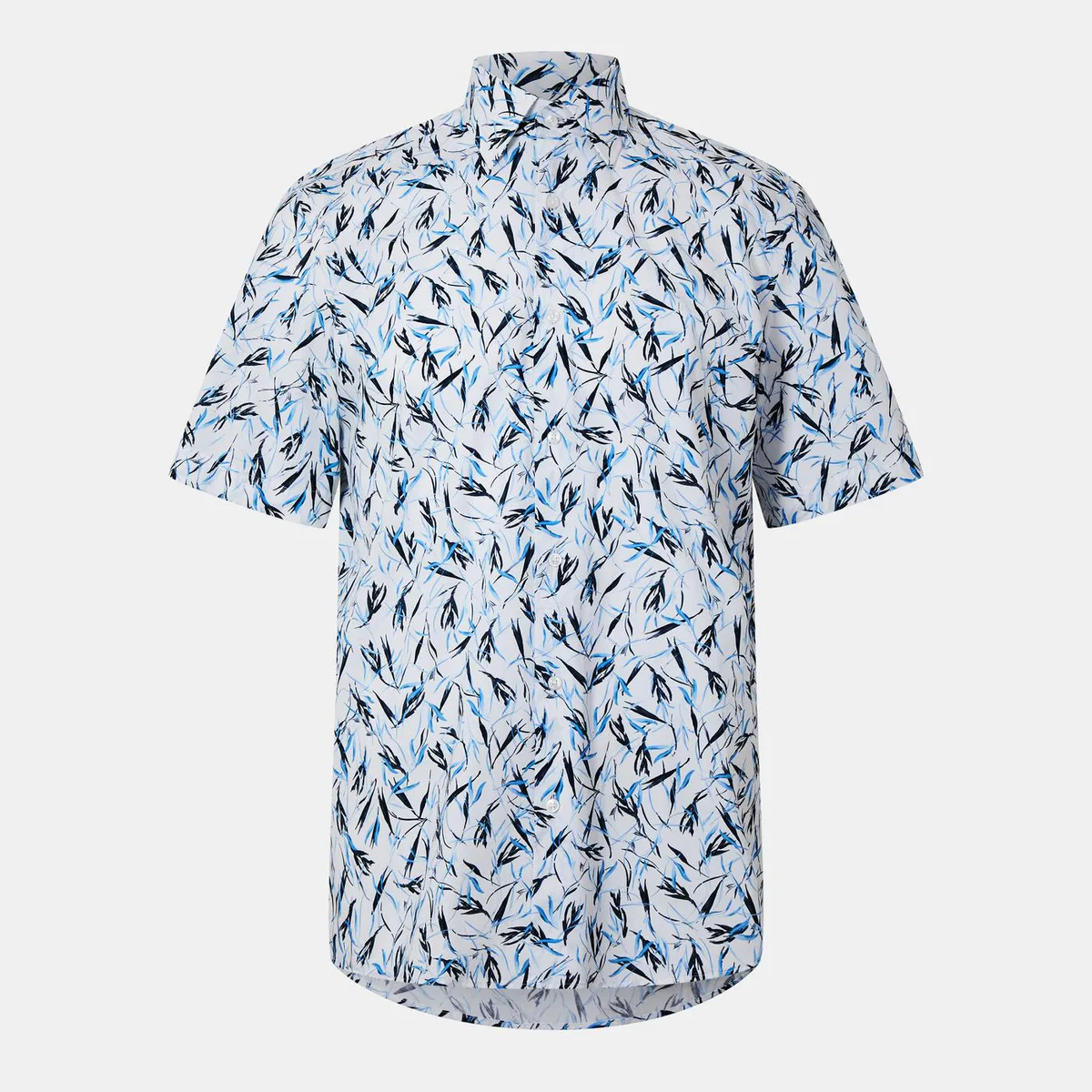 Boss Men's H-JOE Kent Patterned Short Sleeve Tailored Fit Shirt