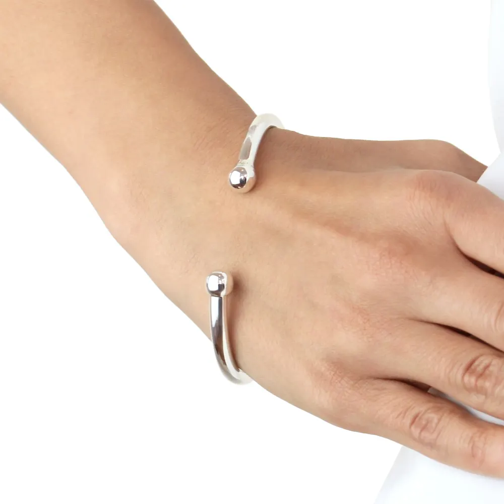 For Him Sterling Silver 5mm Torque Bangle detail 2