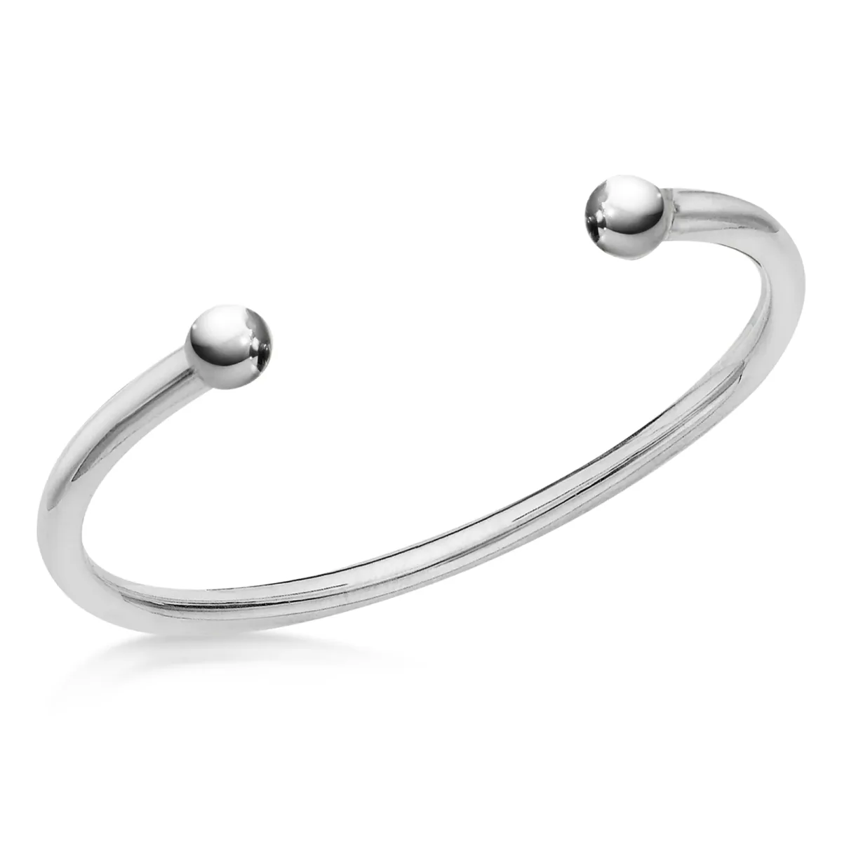 For Him Sterling Silver 5mm Torque Bangle