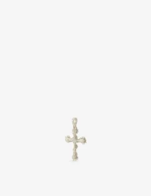 GLD Ruby Iced Spiked Cross Rhodium-Plated Pendant detail 3