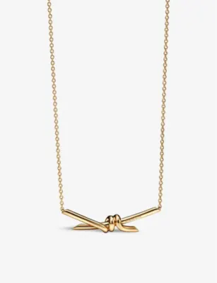 TIFFANY & CO Tiffany Knot 18ct yellow-gold pendant necklace detail 3