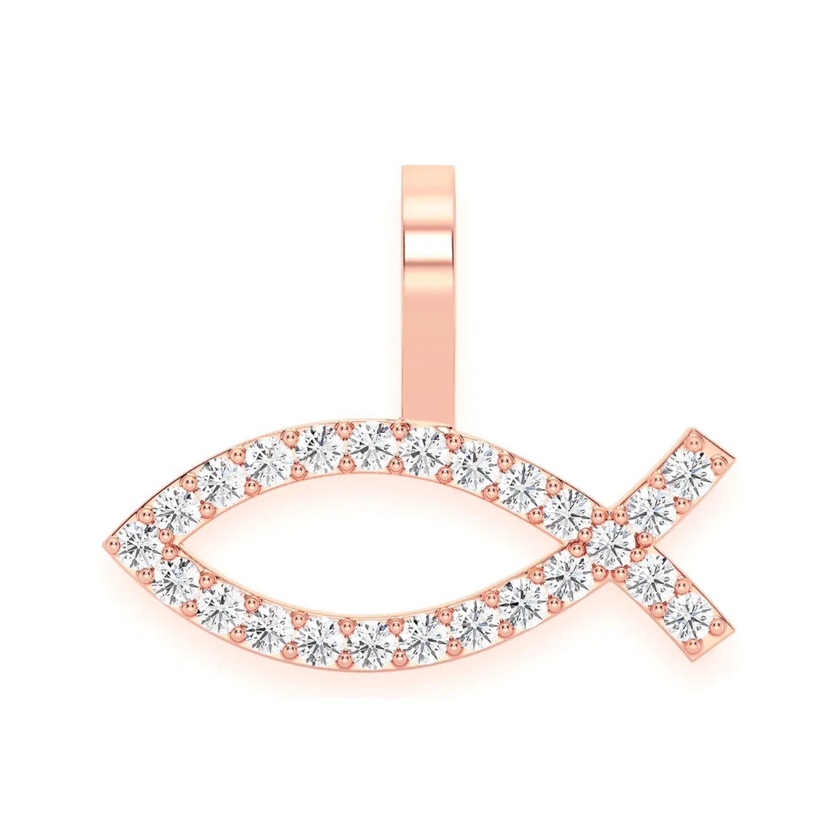 For Him Ichthys Diamond Pendant in Rose Gold / Natural Diamond – Pendant