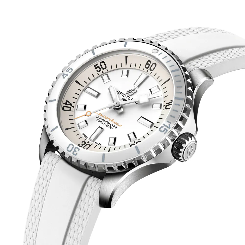 Breitling Superocean Automatic 36 Stainless Steel Rubber Strap Watch detail 3
