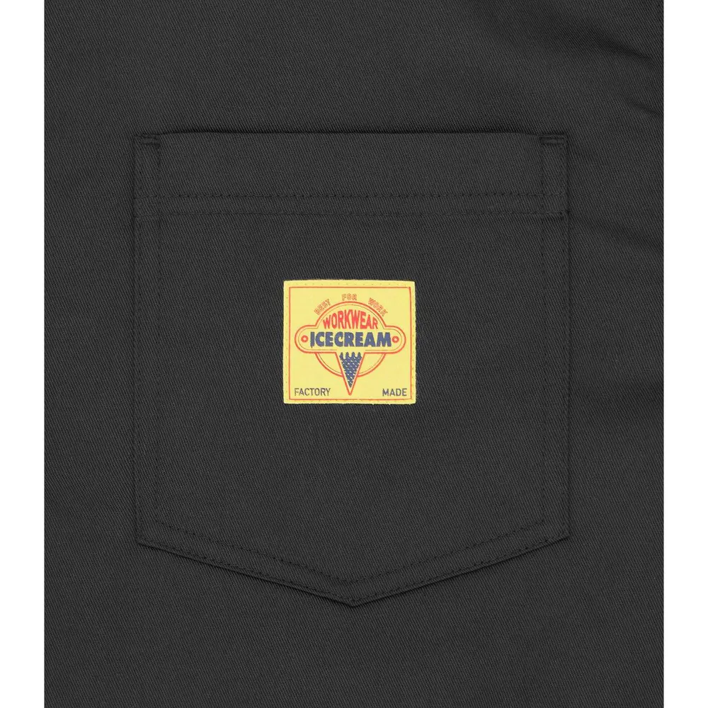 ICECREAM Men's Quarter Zip Work Patterned Short Sleeve Shirt detail 3