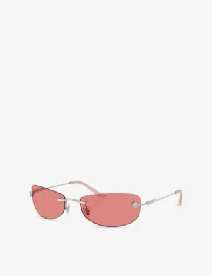 VERSACE VE2279 Rectangular-Frame Metal Sunglasses detail 2