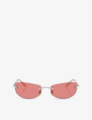 VERSACE VE2279 Rectangular-Frame Metal Sunglasses