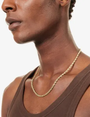 GLD Rope Chain 4mm 18ct Gold-Plated Silver Necklace detail 2