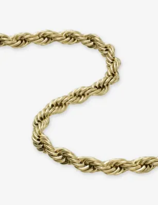 GLD Rope Chain 4mm 18ct Gold-Plated Silver Necklace detail 3