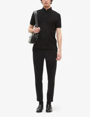 THE KOOPLES Logo-embroidered short-sleeve cotton-pique polo shirt detail 2