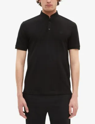 THE KOOPLES Logo-embroidered short-sleeve cotton-pique polo shirt detail 3